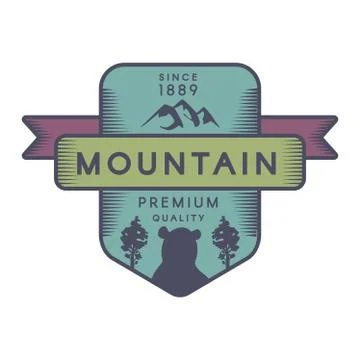 Mountain vector logo template Illustrazione stock