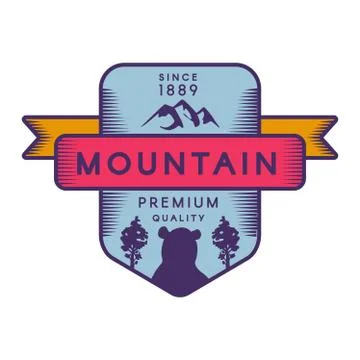 Mountain vector logo template Illustrazione stock