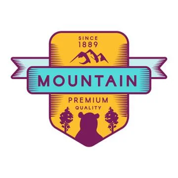 Mountain vector logo template 스톡 일러스트