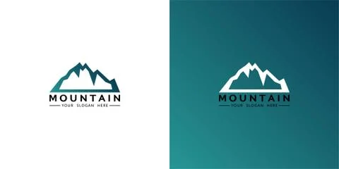 Mountain vector logo template travel and adventure business Stock Illustration