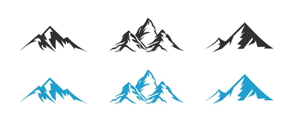 Mountain vector set collection design. Peak logo mountain icon Stockillustratie