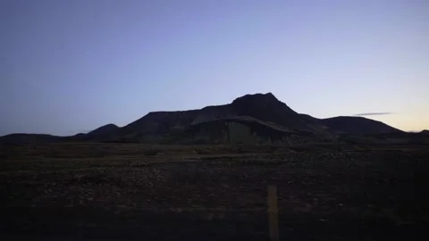 Mountain view after sunset. Icelandic landscape Stock Footage 130459712