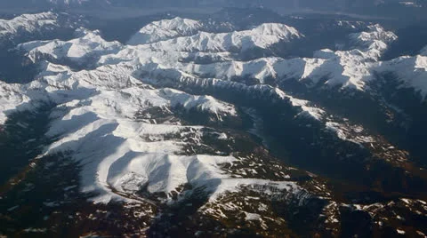 Mountain view from airplane Stock Footage 25895405