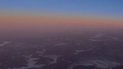 Mountain View From Airplane at Sunset Stock Footage 268933400