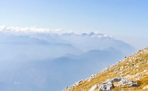 Mountain view to the Alps Foto stock