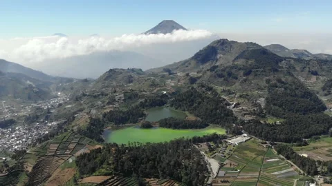 Mountain view and green lake Stock Footage 223338245