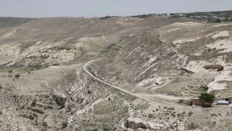 In the mountain the view from the antique castle Stock Footage