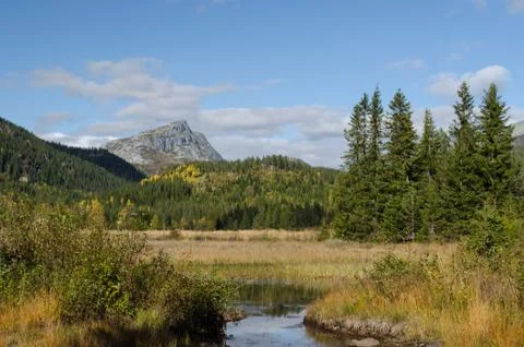 Mountain view in autumn Stock Photos