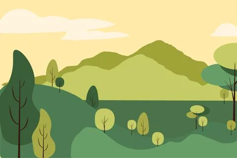 Mountain View Background Vector Stock Illustration