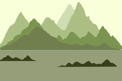 Mountain View Background Vector Stock Illustration