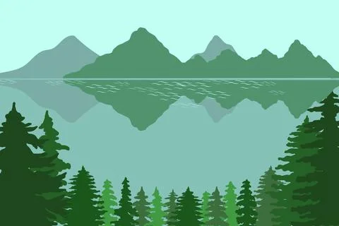 Mountain View Background Vector Stock Illustration