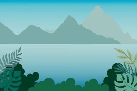 Mountain View Background Vector Stock Illustration