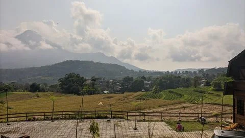 Mountain view with beautiful sky Stock Photos