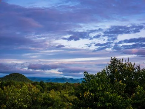 Mountain view with blue sky Stock Photos