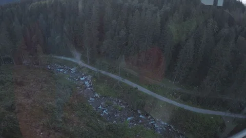 Mountain view from a cable car Stock Footage 95163087