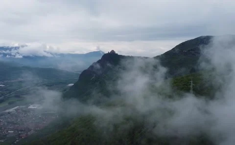 Mountain view with castle Stock Footage 218569232