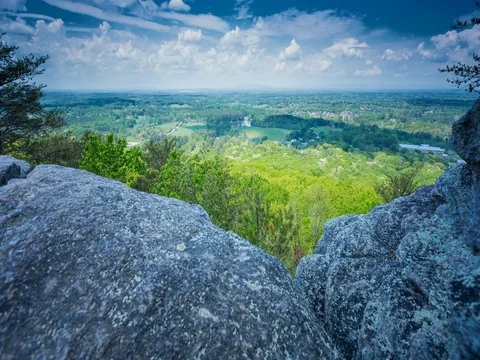 Mountain View Cliff Time-lapse Rise Up Stock Footage 74959271