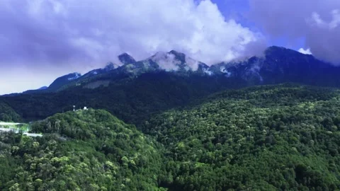 Mountain view with clouds 4k Stock Footage 133907752