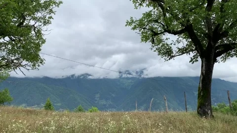 Mountain view in the clouds Stock Footage 153071034