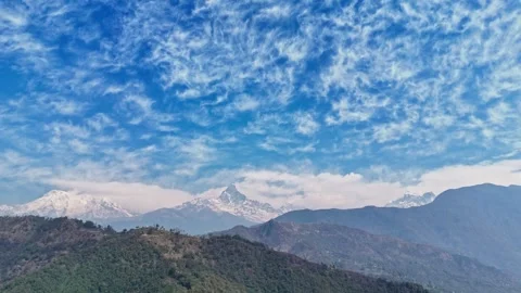 Mountain View with Clouds – Nepal Stock Footage 311117361