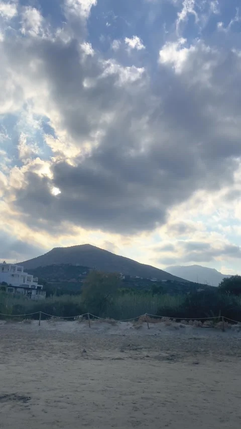 Mountain View. Clouds in the sky. Vertical video Stock Footage 287335723