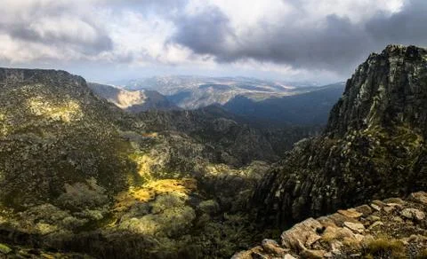 Mountain View on a Cloudy Day Stock Photos