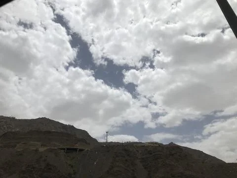 The mountain view with cloudy sky Stock Photos