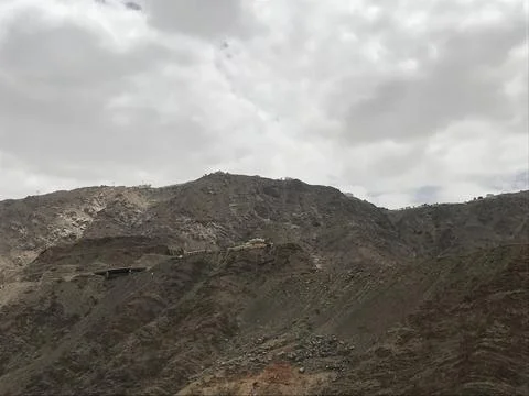 The mountain view with the cloudy sky Stock Photos