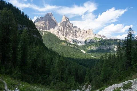 Mountain view in the dolomites Stock-Fotos