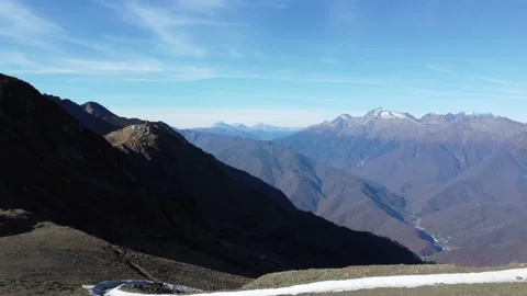 Mountain view from a drone in flight Stock Footage 165514465
