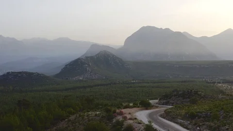 Mountain View with Drone moving towards Stock Footage 114517251