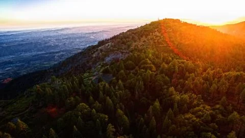 Mountain view during sunset Stock Photos
