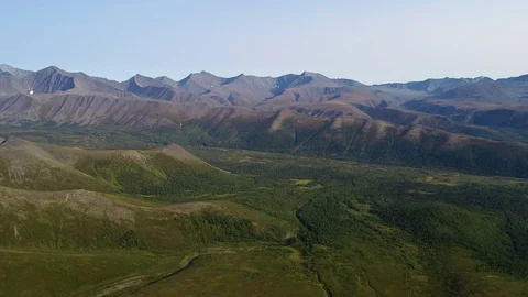 Mountain view, Flying in the mountains, Ural mountains, Russia Stock Footage 96885739