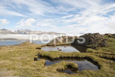 Mountain view in Greenland Stock Photos
