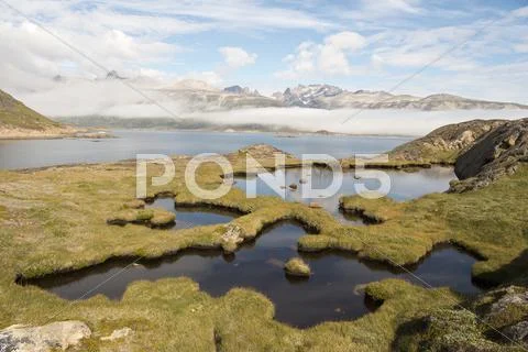 Mountain view in Greenland Stock Photos