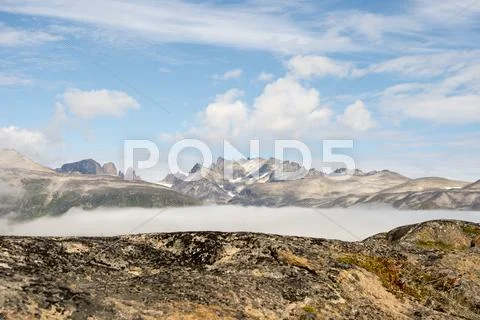 Mountain view in Greenland Stock Photos