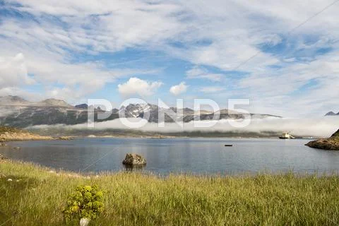 Mountain view in Greenland Stock Photos