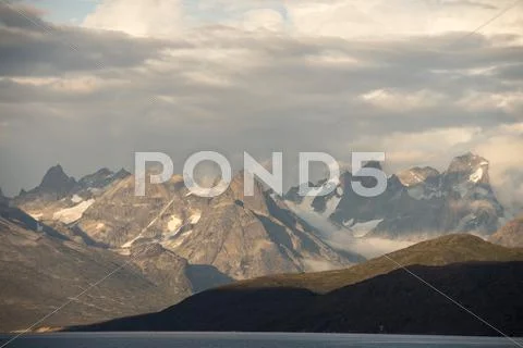 Mountain view in Greenland Stock Photos