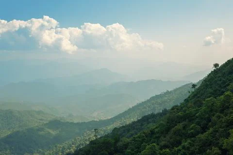 Mountain view from the highest point Stock Photos