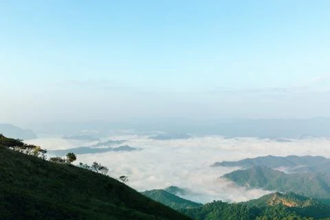 Mountain view from the highest point. Stock Photos