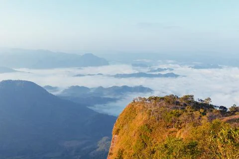 Mountain view from the highest point. Stock Photos