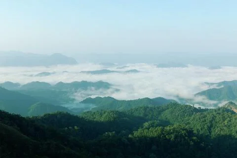 Mountain view from the highest point. Stock Photos