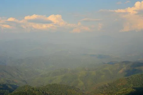 Mountain view from the highest point. Stock Photos