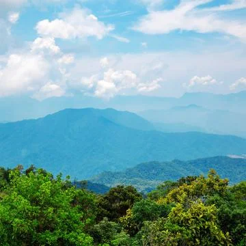 Mountain view from the highest point. Foto stock