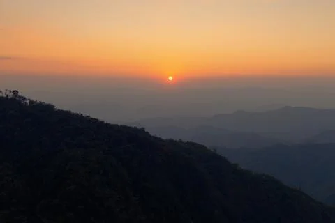Mountain view from the highest point. Foto stock