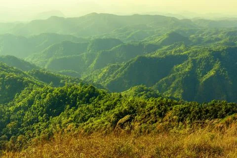 Mountain view from the highest point. Stock Photos