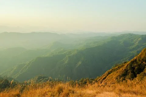 Mountain view from the highest point. Stock Photos