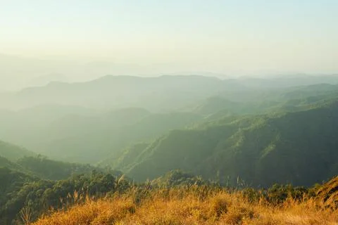Mountain view from the highest point. Stock Photos