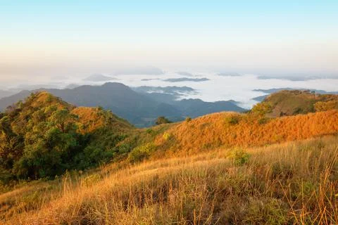 Mountain view from the highest point. Stock Photos