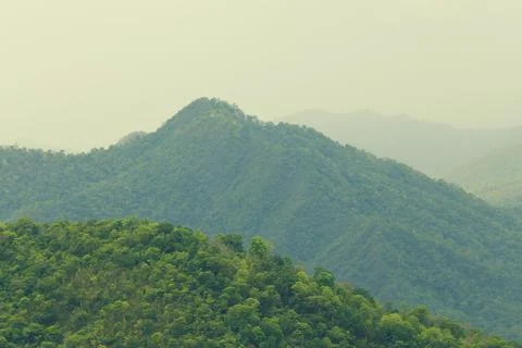 Mountain view from the highest point. Stock Photos